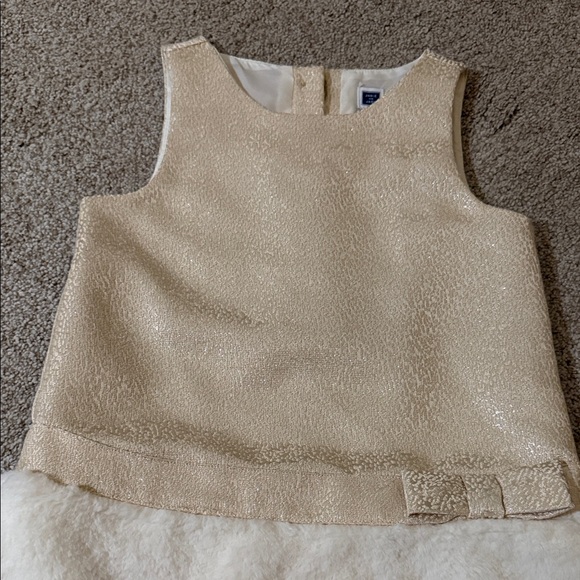 Janie and Jack Cream faux fur and gold Kids Dress Set - Picture 6 of 6